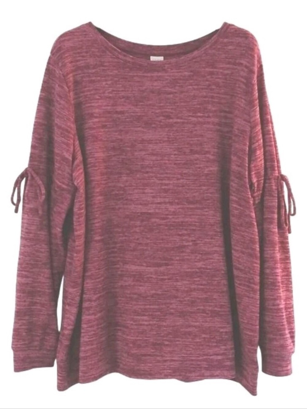 Time and Tru Maternity Size XXL (20) Heathered Purple Pink Top Long Tie Sleeves